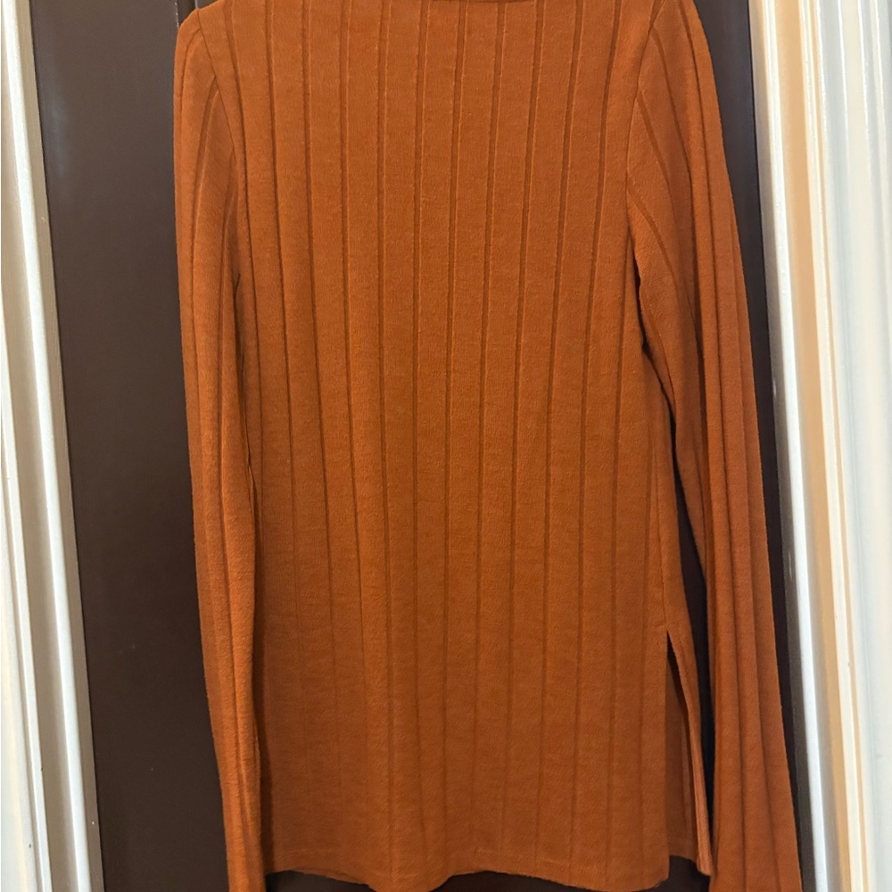 Pilcro Women's Rust Ribbed Sweater - Picture 3 of 4